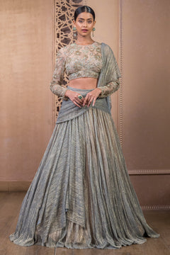 Draped Lehenga And Blouse