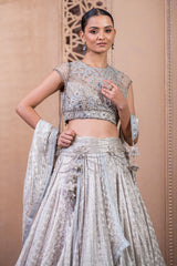 Blouse, Lehenga, And Scarf