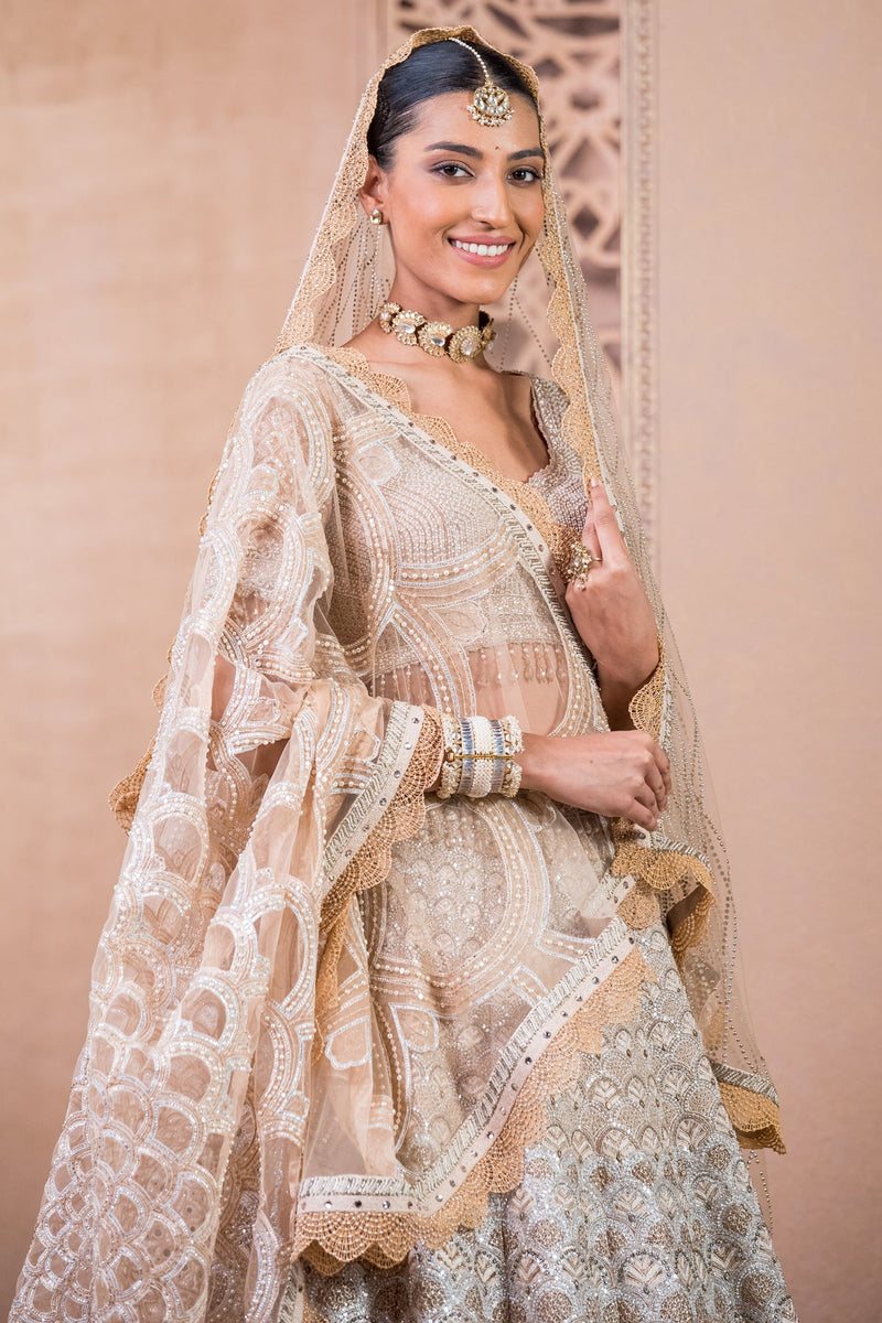 Lehenga, Blouse, Dupatta, and Veil