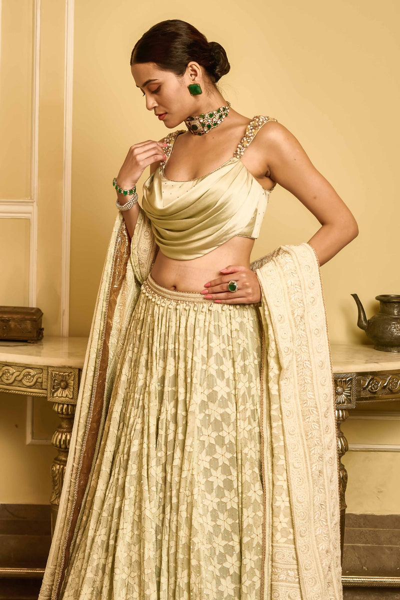 Krithi Shetty In Chikankari lehenga, blouse, and dupatta