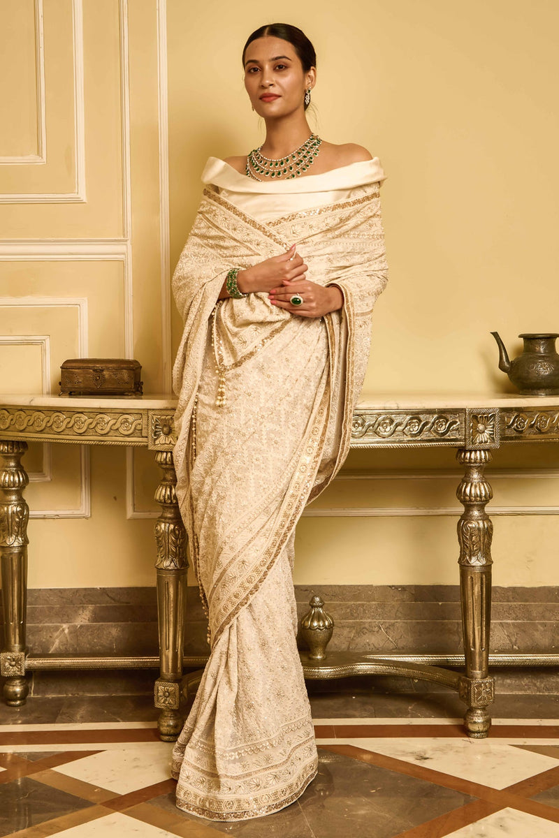 Chikankari saree with blouse