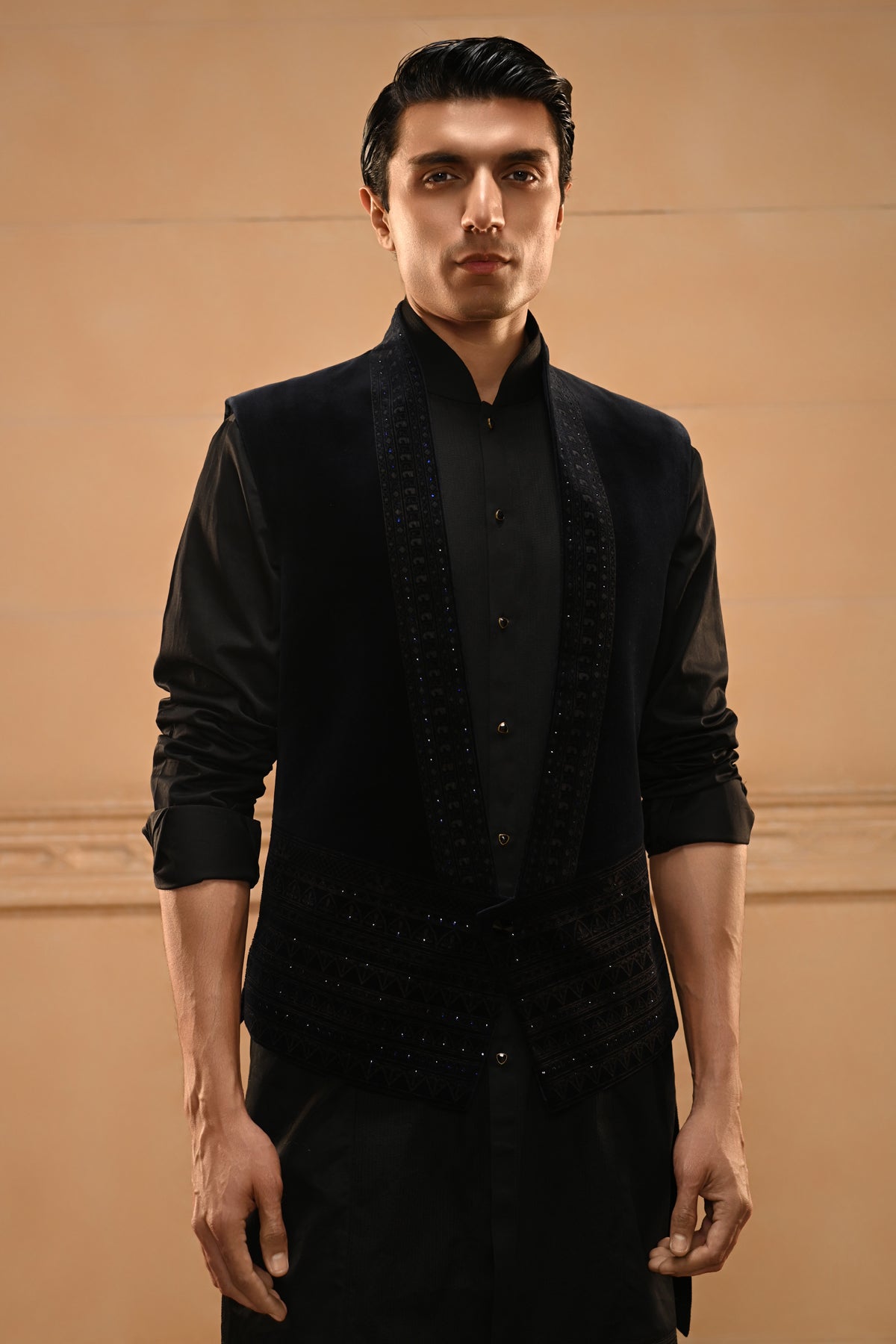 Contemporary Velvet Waist Coat Set