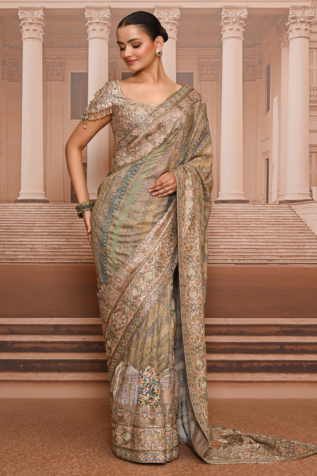 Ever Bloom Embellished Pichwai Saree