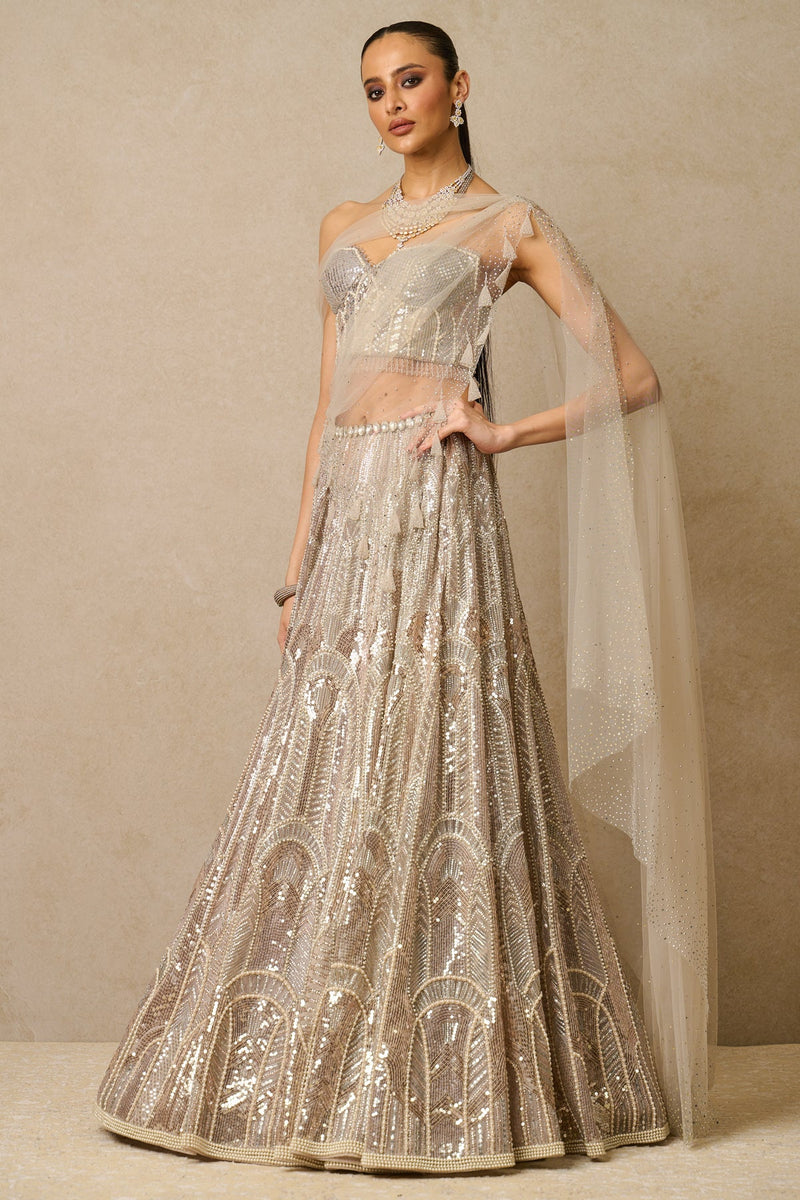 Lehenga, Blouse, Drape