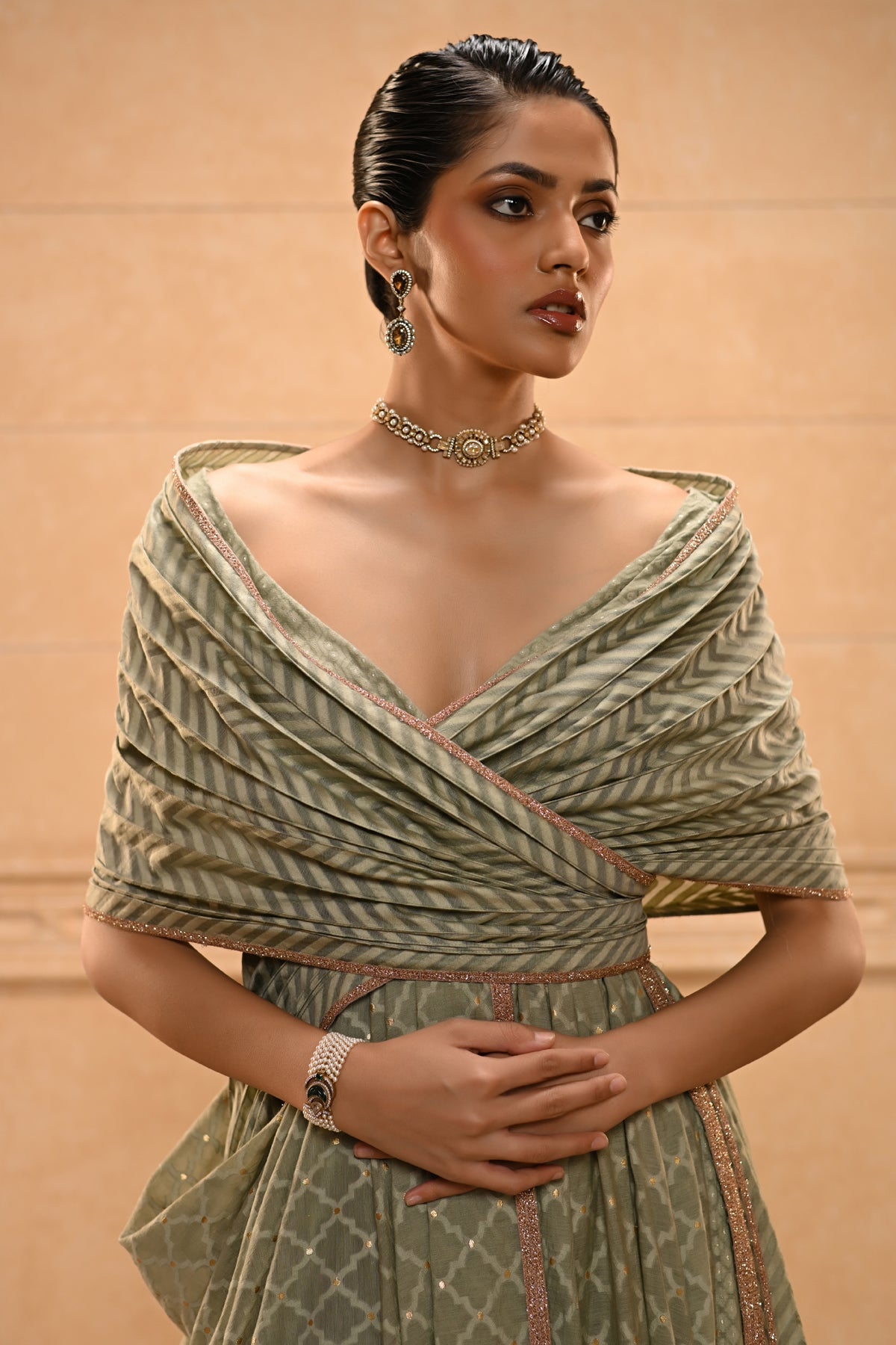 Embroidered Anarkali Set