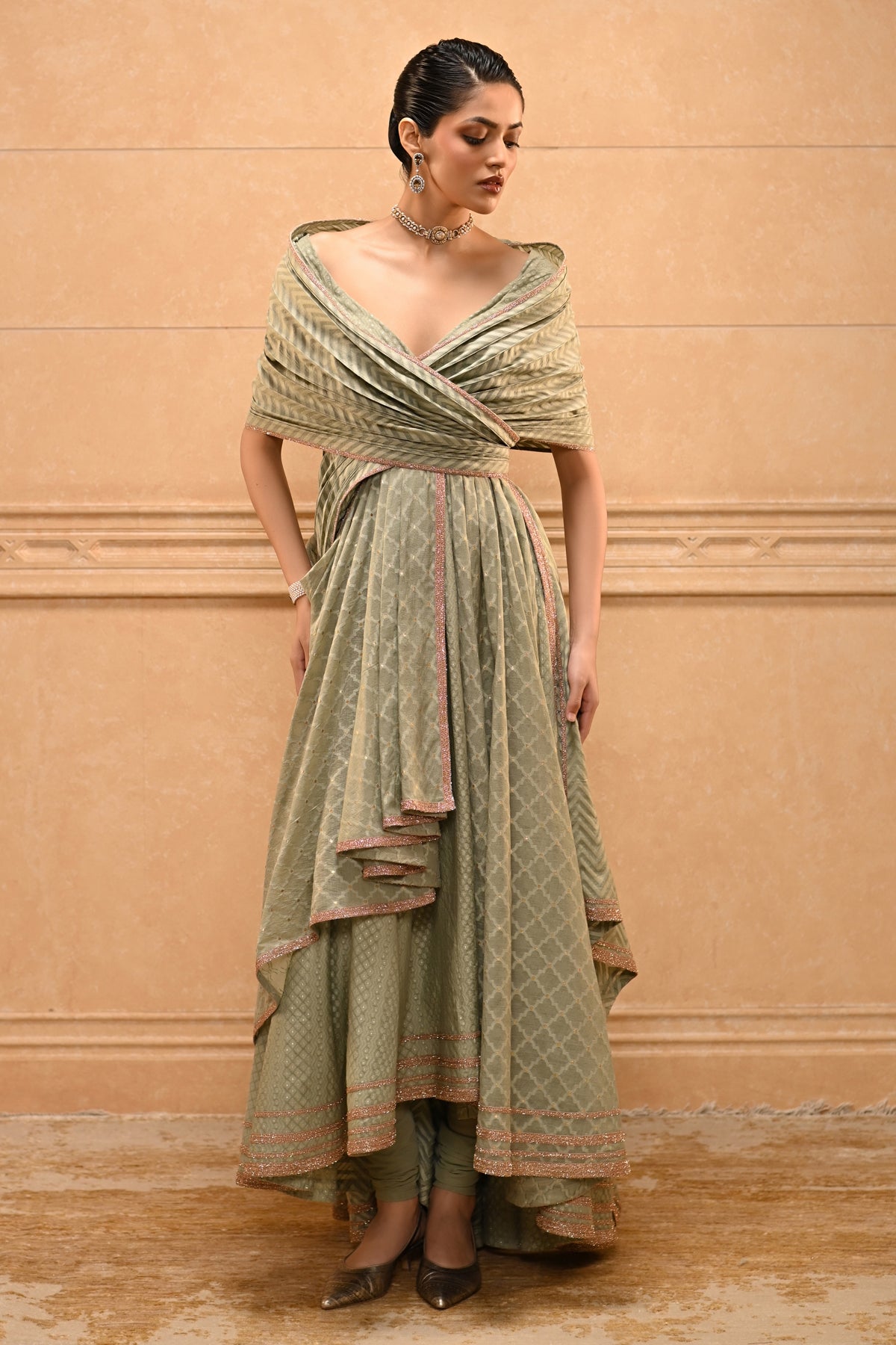 Embroidered Anarkali Set