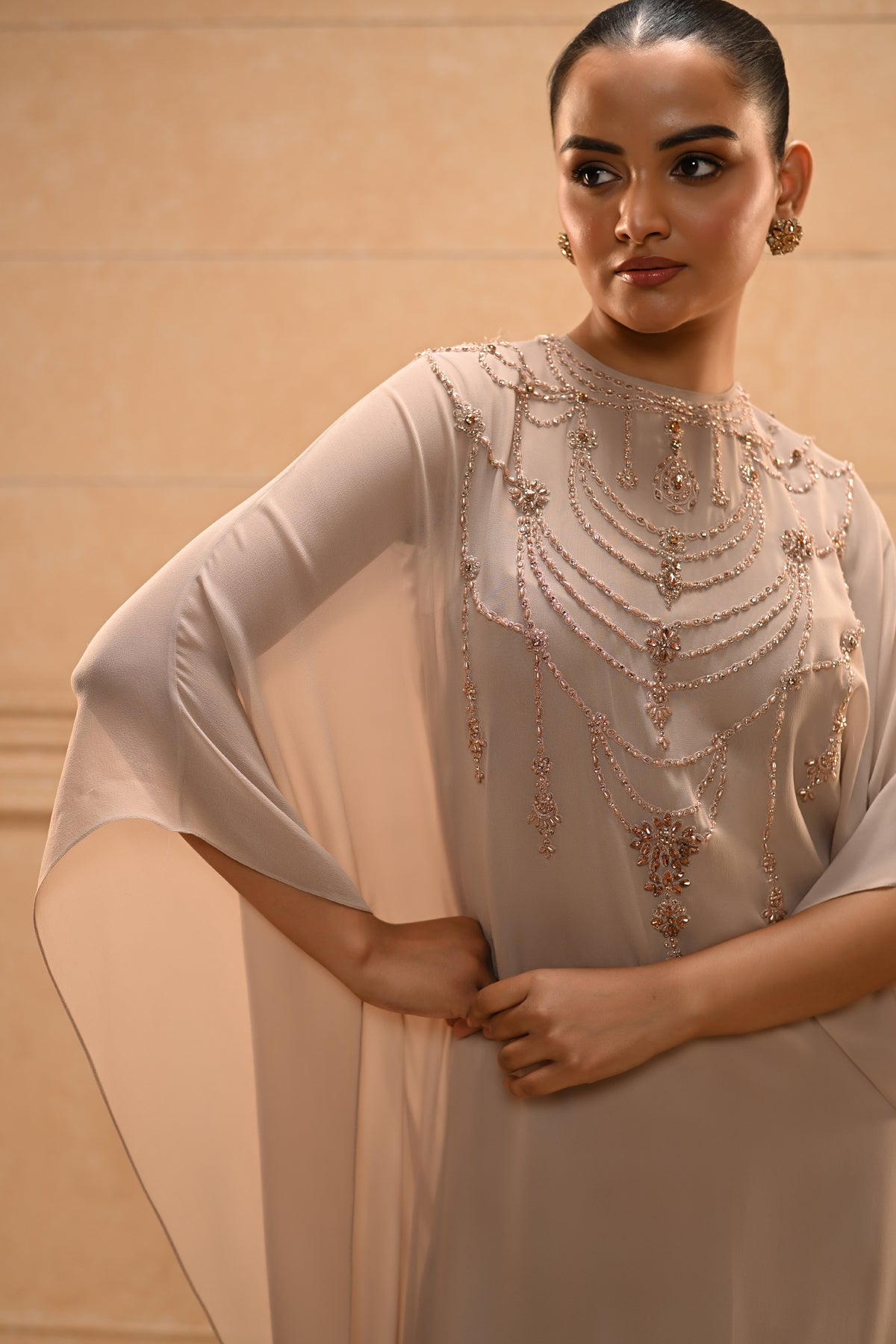 Tulle Drape Kaftan
