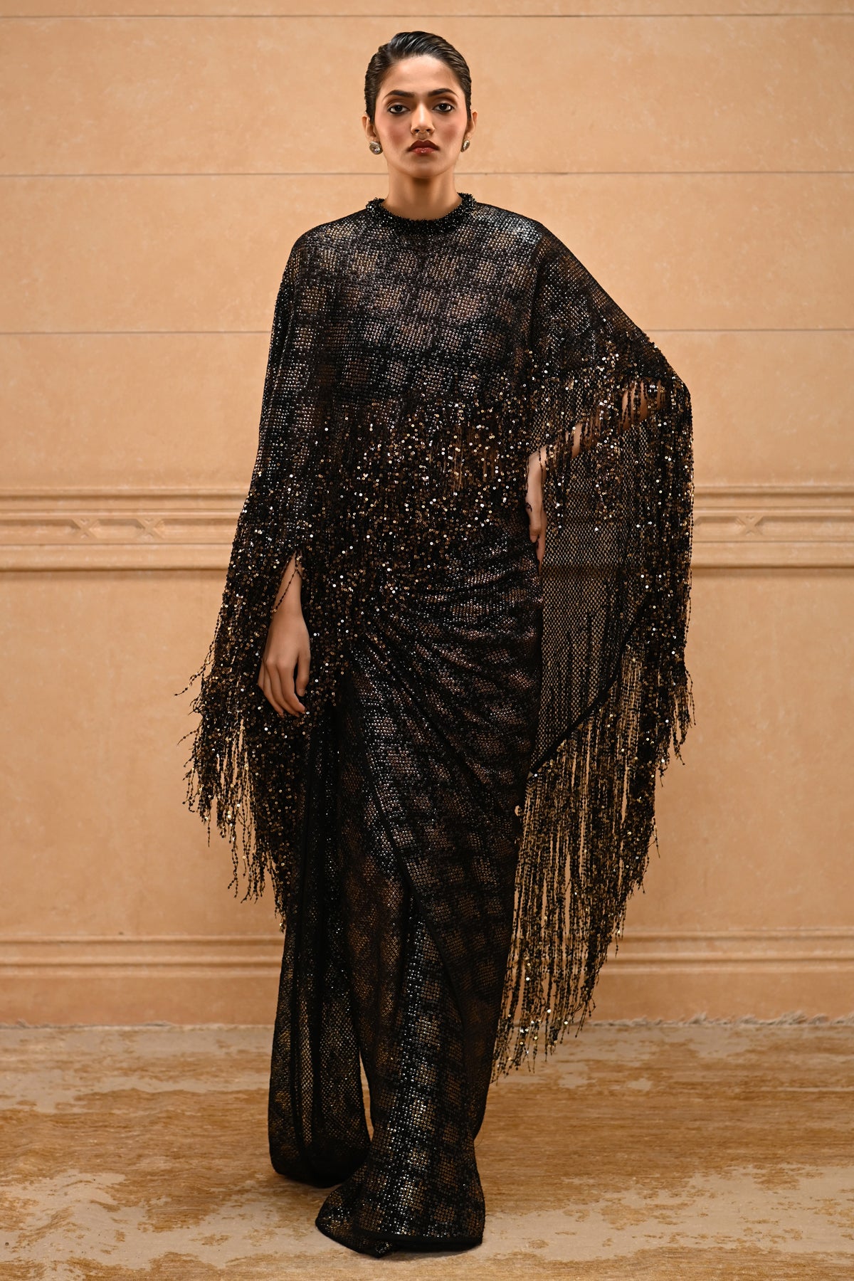 Crystal Fringe Cape Set