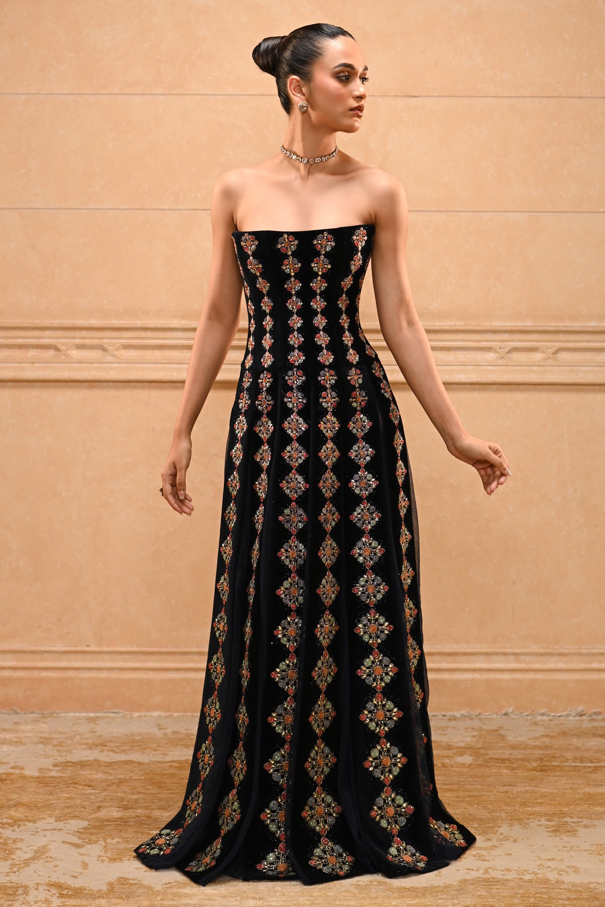 Gemstone Velvet Gown