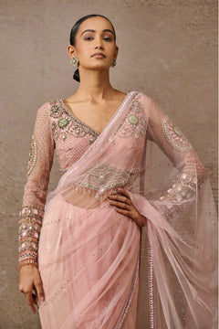 Classic Embroidered Tulle Saree