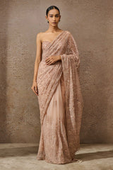 Pearl & Sequin Hand- Embroidered Saree