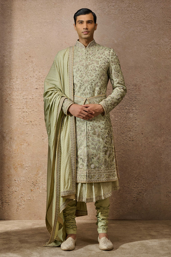 Classic Floral Sherwani Set