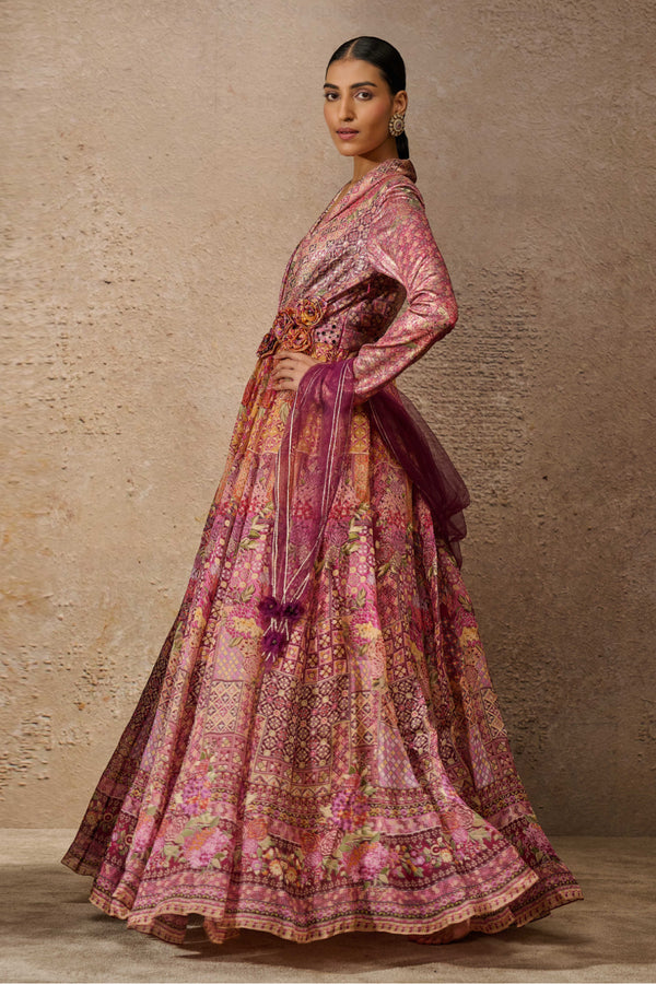 Foil Jersey Printed Anarkali