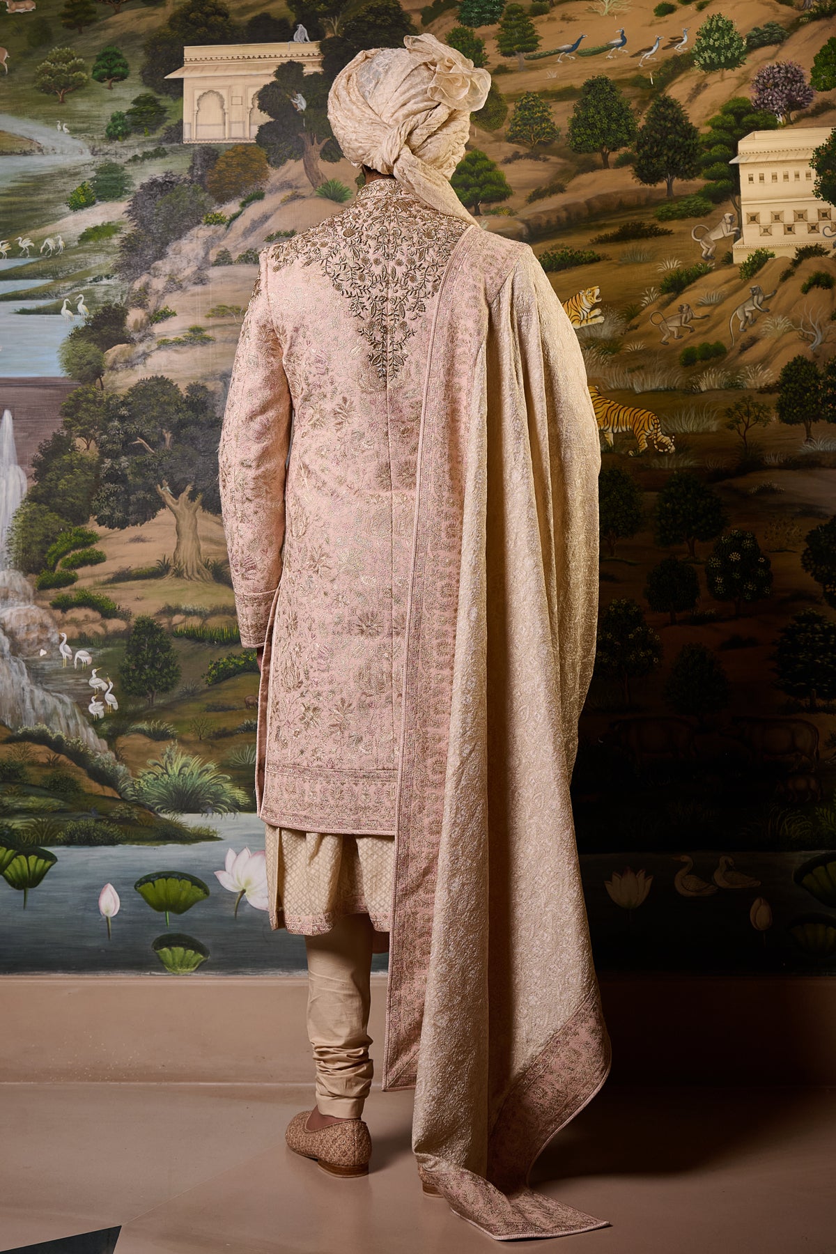 Multicolour Embroidered Sherwani Set