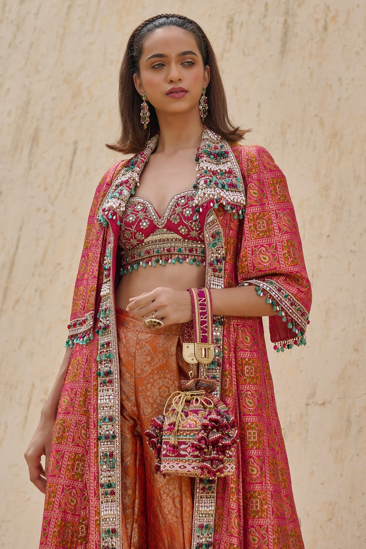 Quintessence Gharchola Embroidered Jacket Set
