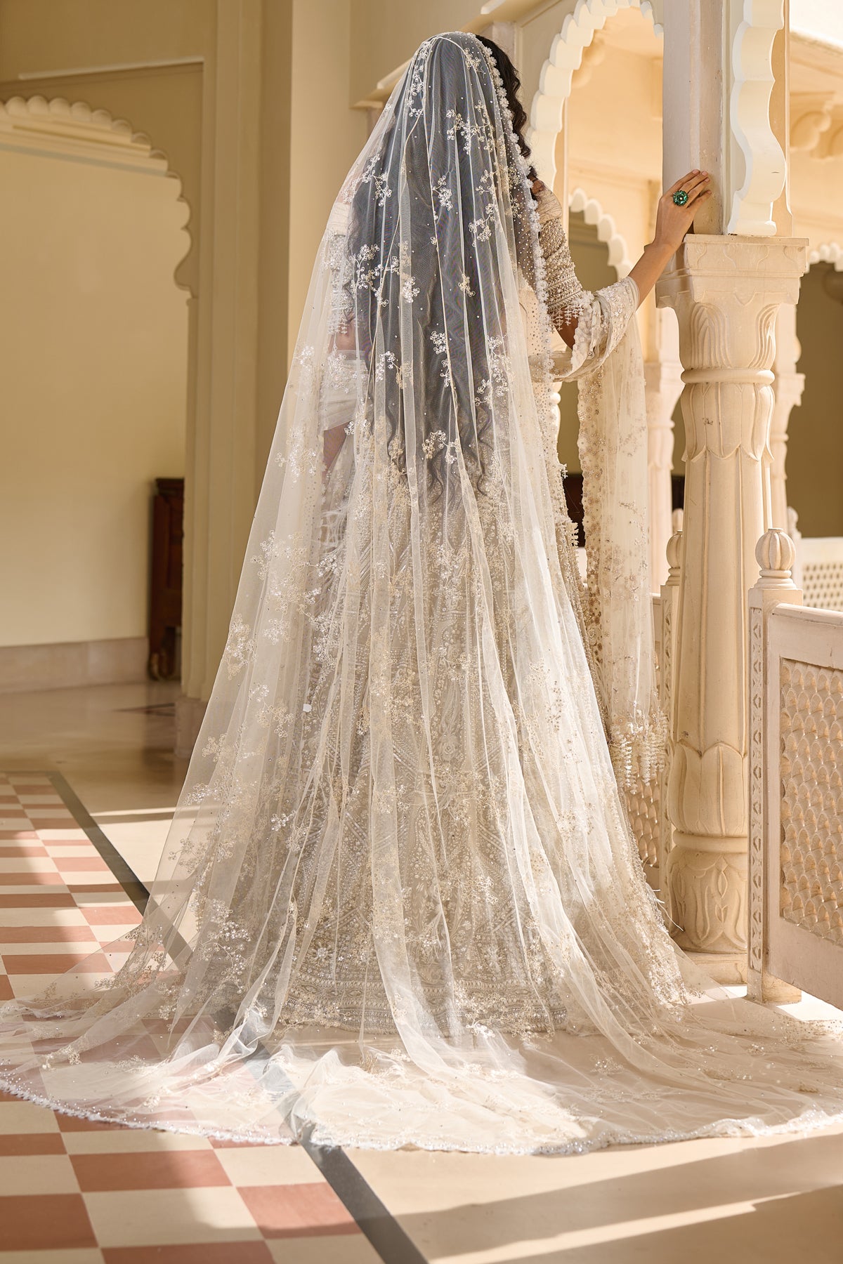 Embellished Lehenga with 3D Floral Accents