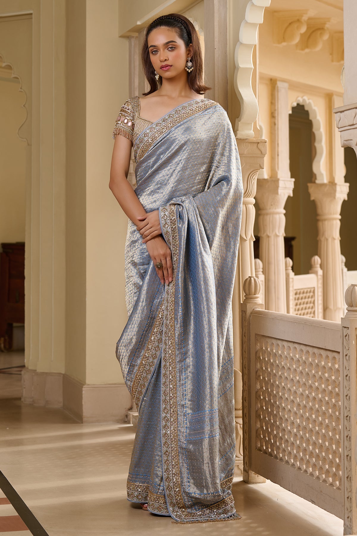 Crystal and Kundan Embellished BanarasiSaree