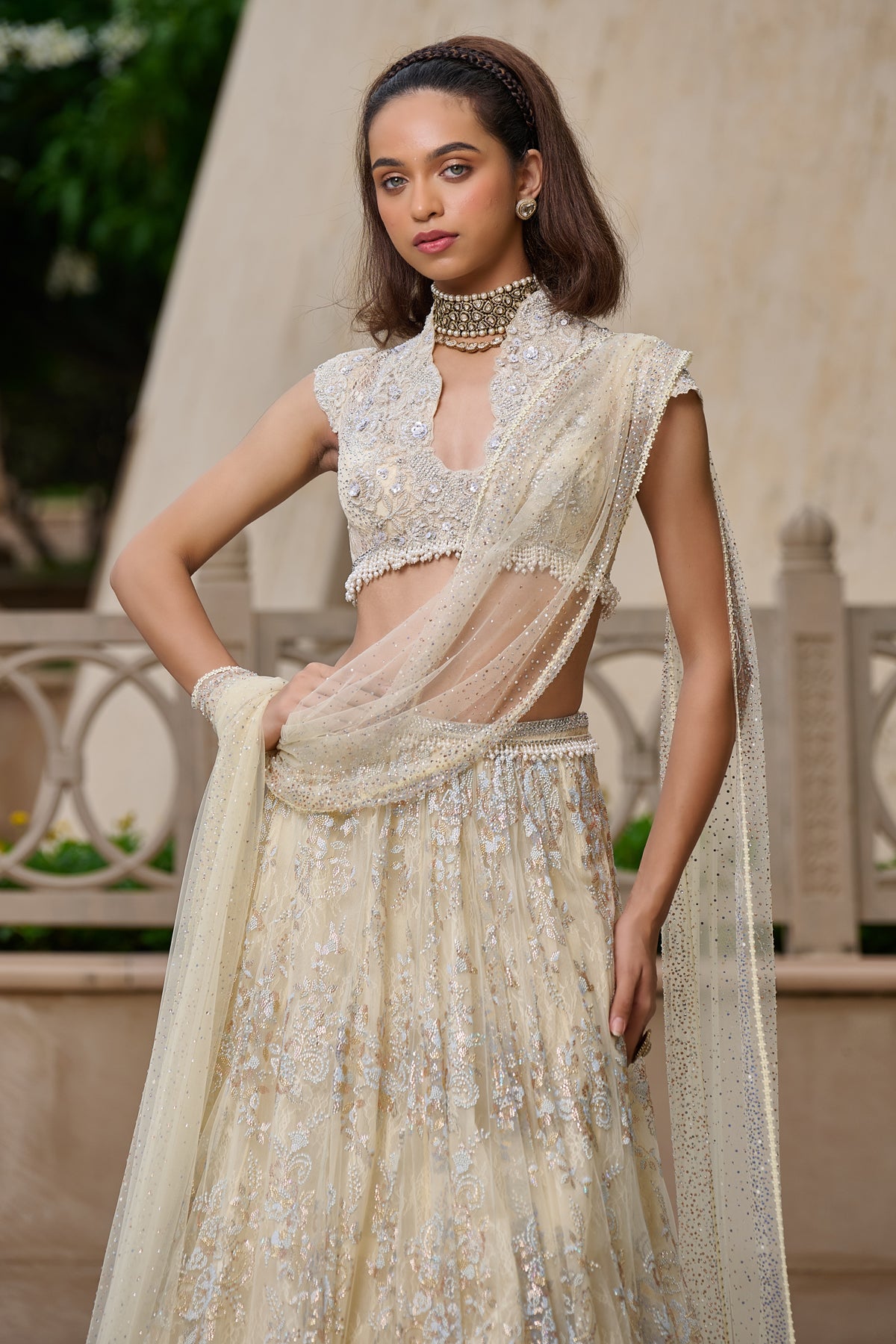 Quintessence  Crystal Embellished Lehenga