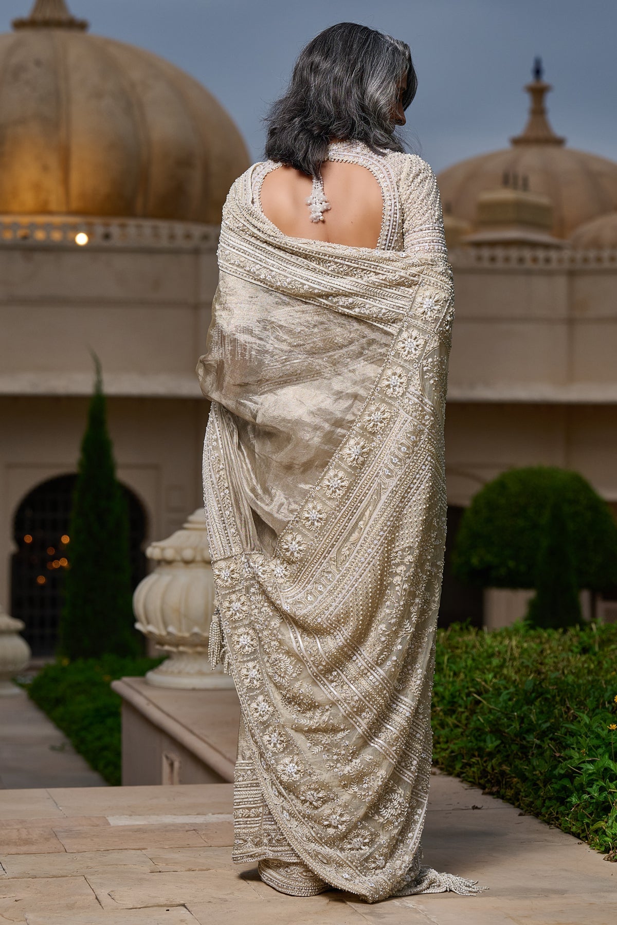 Quintessence Embellished Tissue Kanjivaram Saree