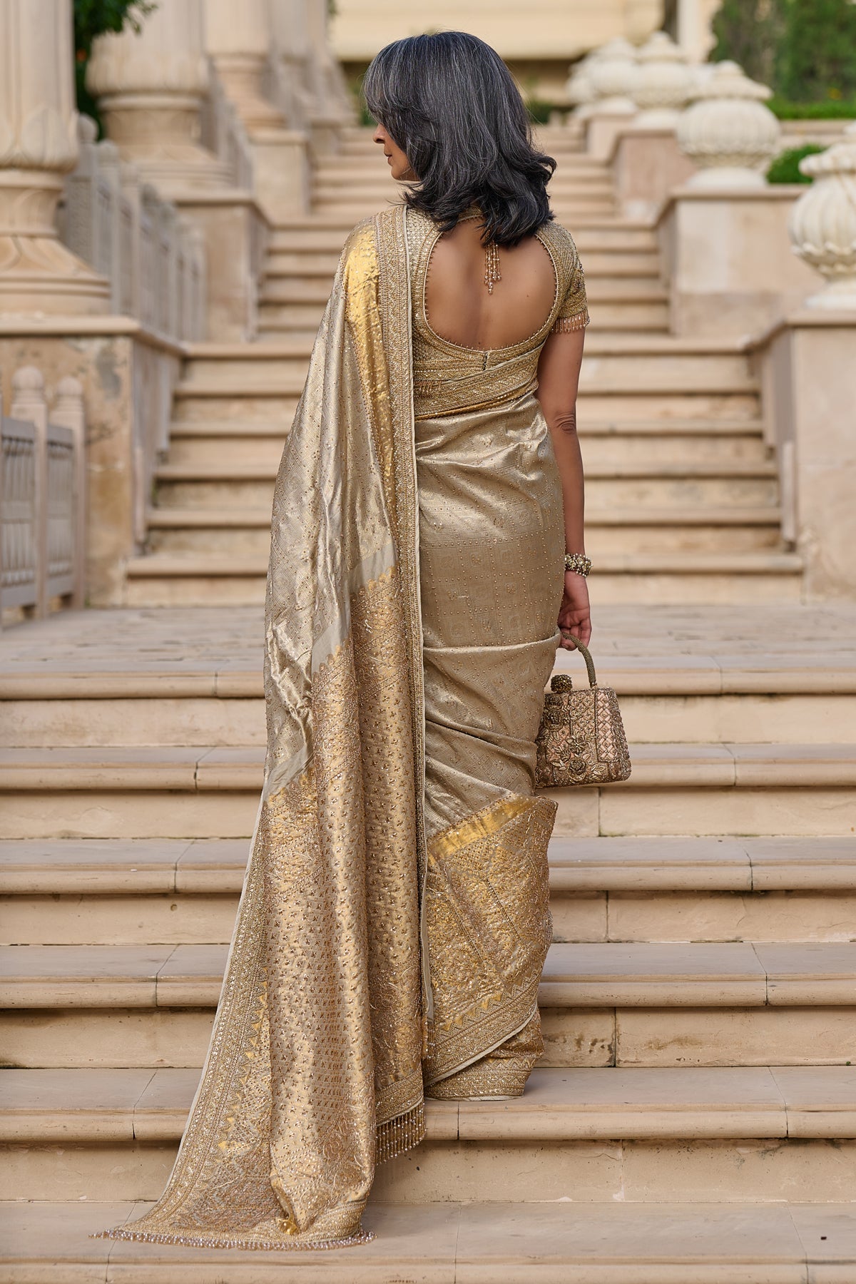 Quintessence  Marori Embroidered Kanjivaram Saree