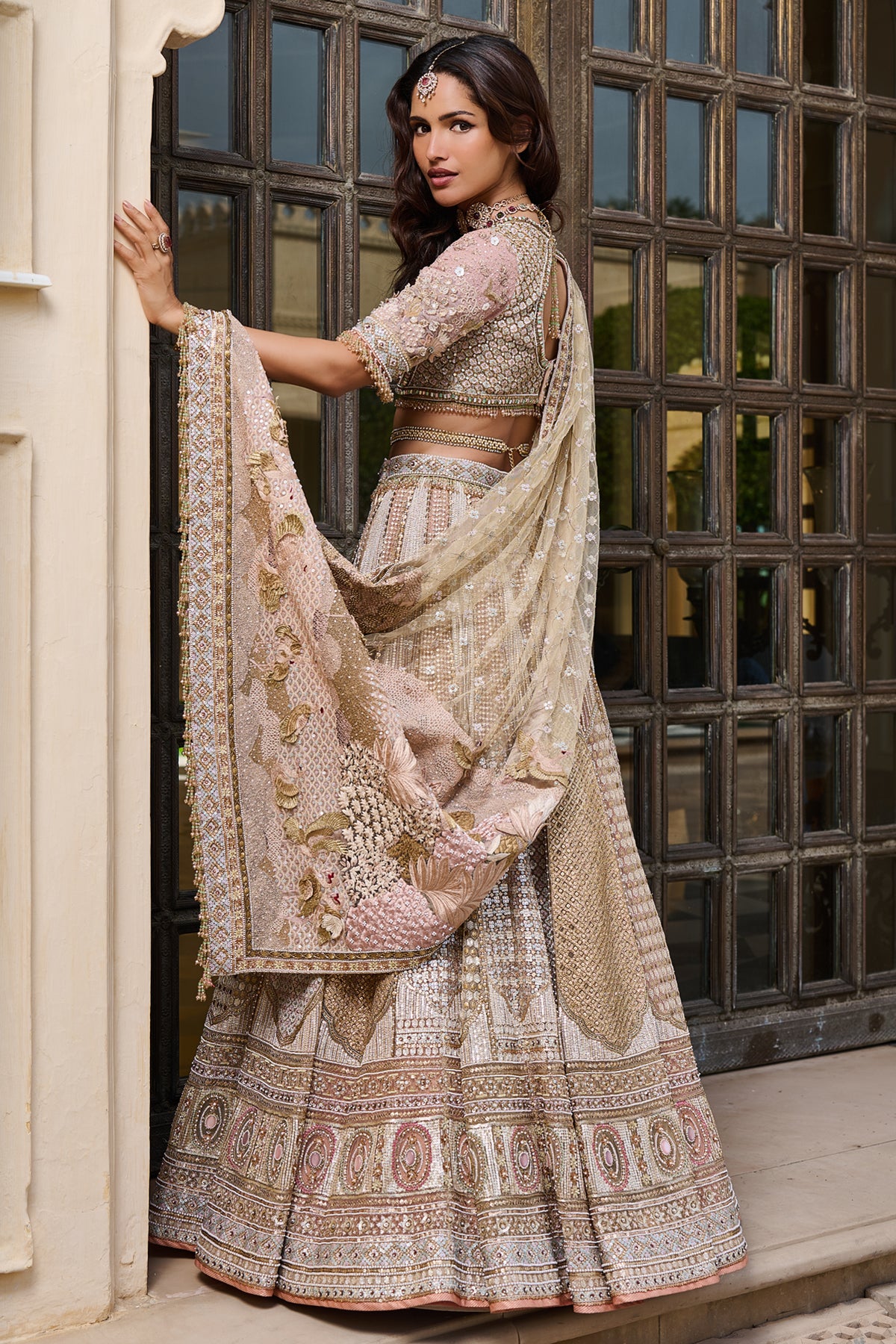 Mughal Jaal Sequin Embroidered Lehenga
