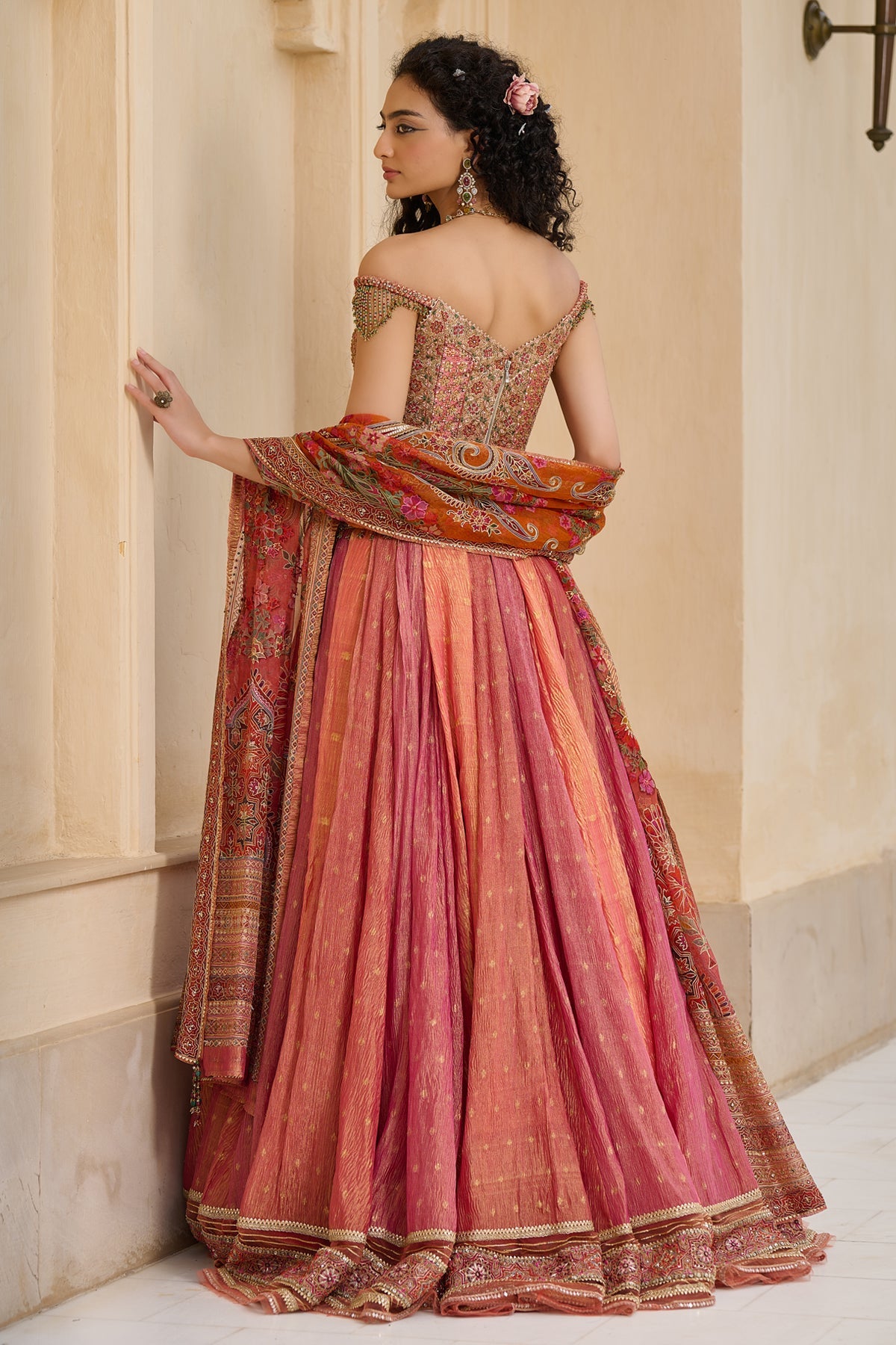 Textile Kashida Embroidered Lehenga