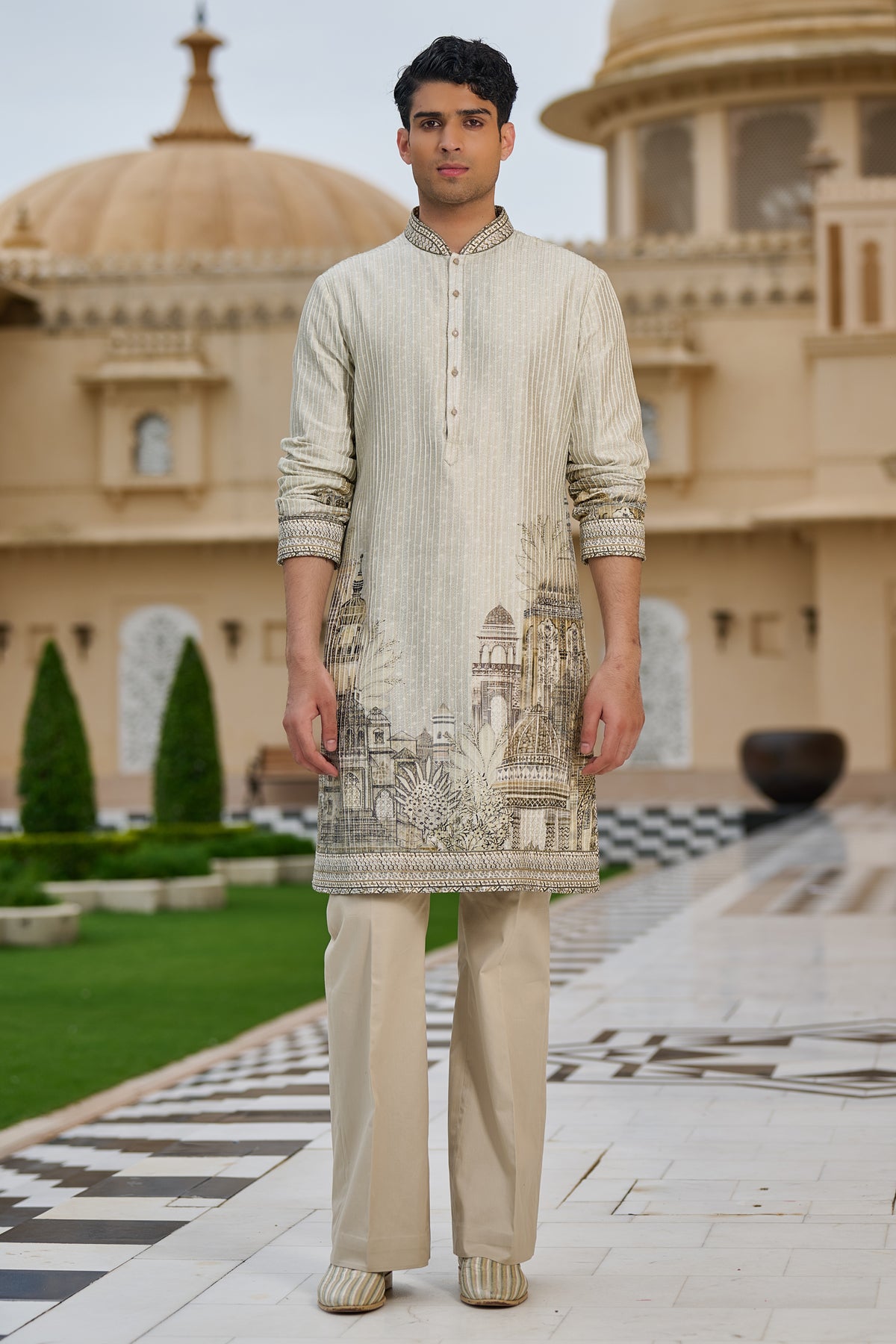 Textured Pichwai Printed Kurta Set