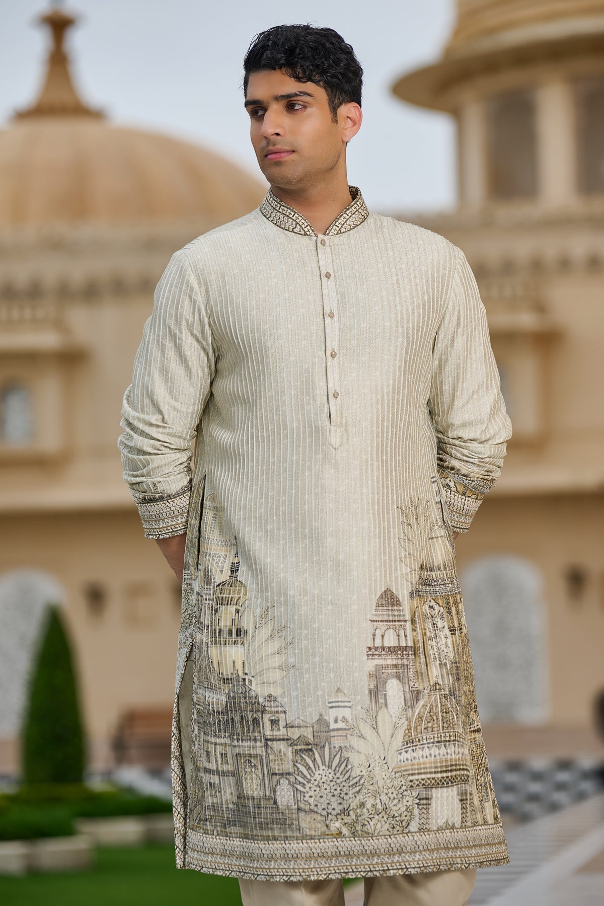 Textured Pichwai Printed Kurta Set
