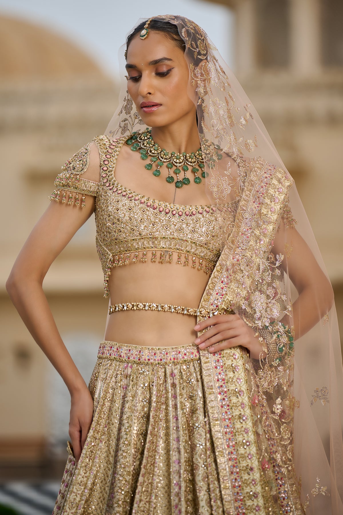 Quintessence  Byzantium Hand Embroidered Lehenga