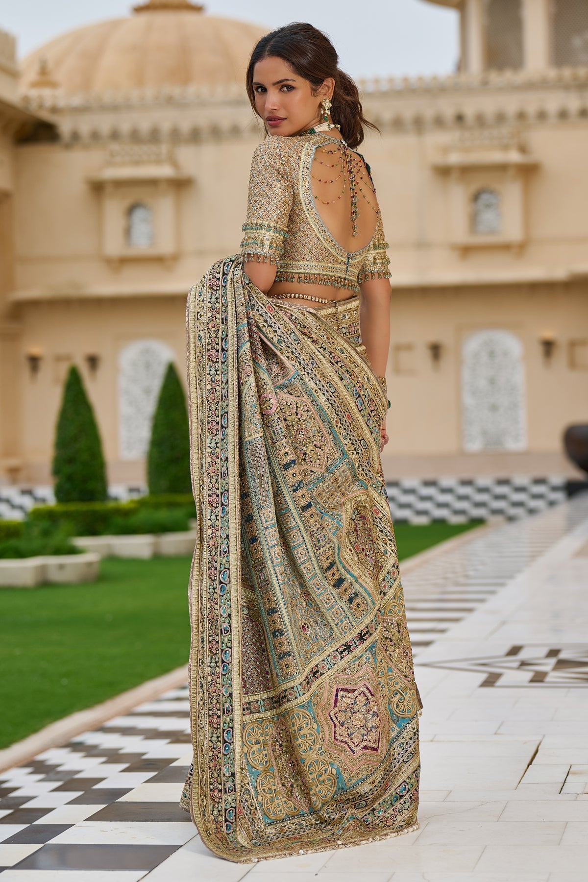 Byzantium Painted Saree 