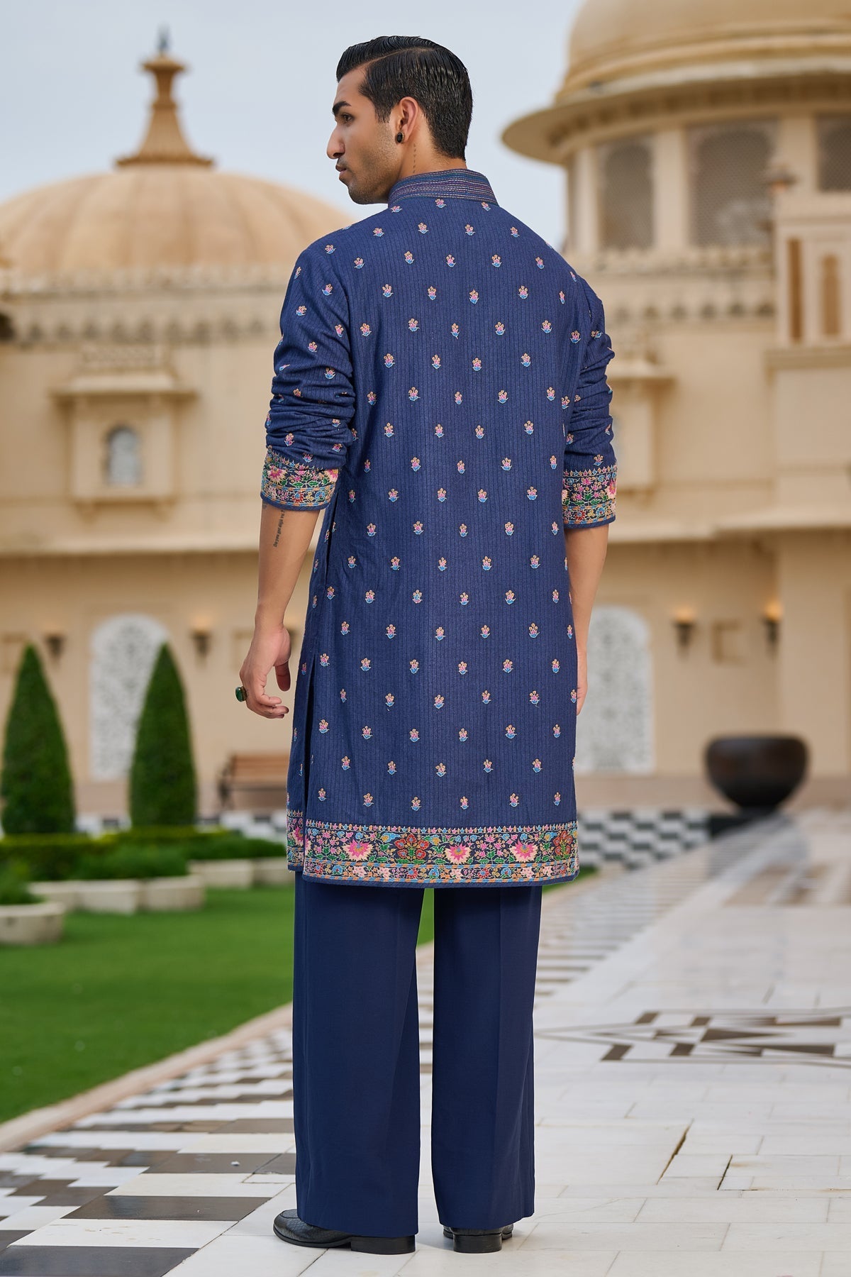 Golden Light Multicolour Hand-Embroidered Kurta Set