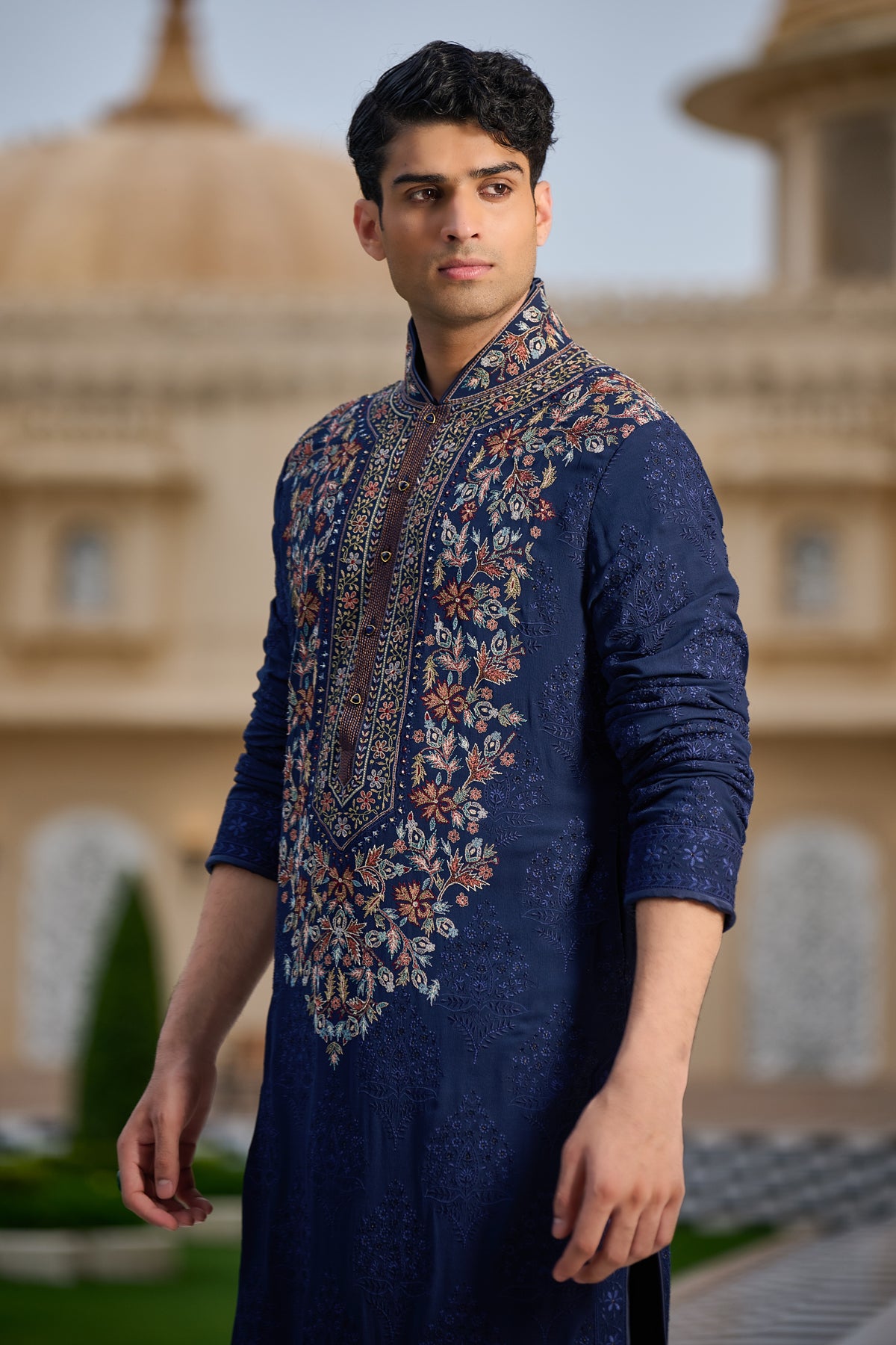 Embroidered Kurta and Dhoti Set