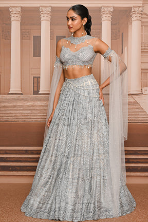 Ever Bloom Pearl Embroidered Lehenga