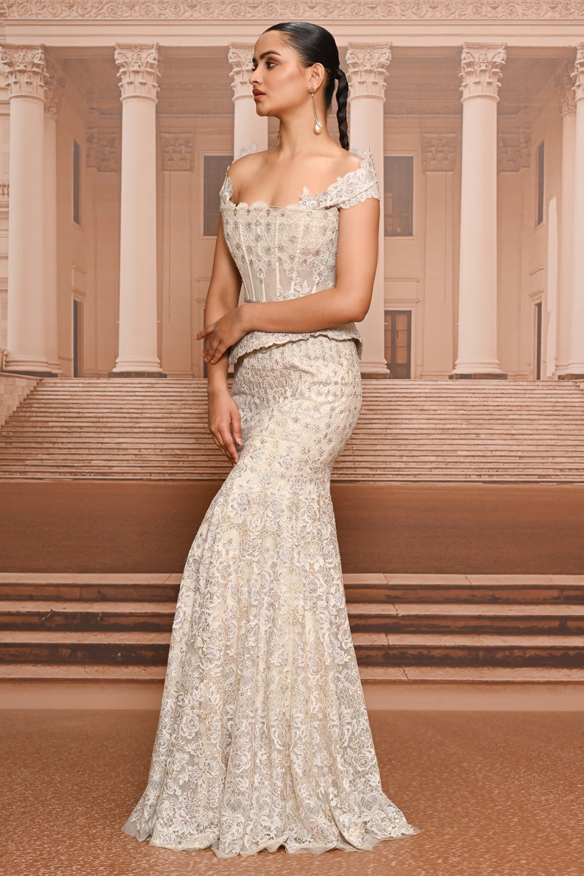 Ever Bloom Lace Embroidered Lehenga Saree