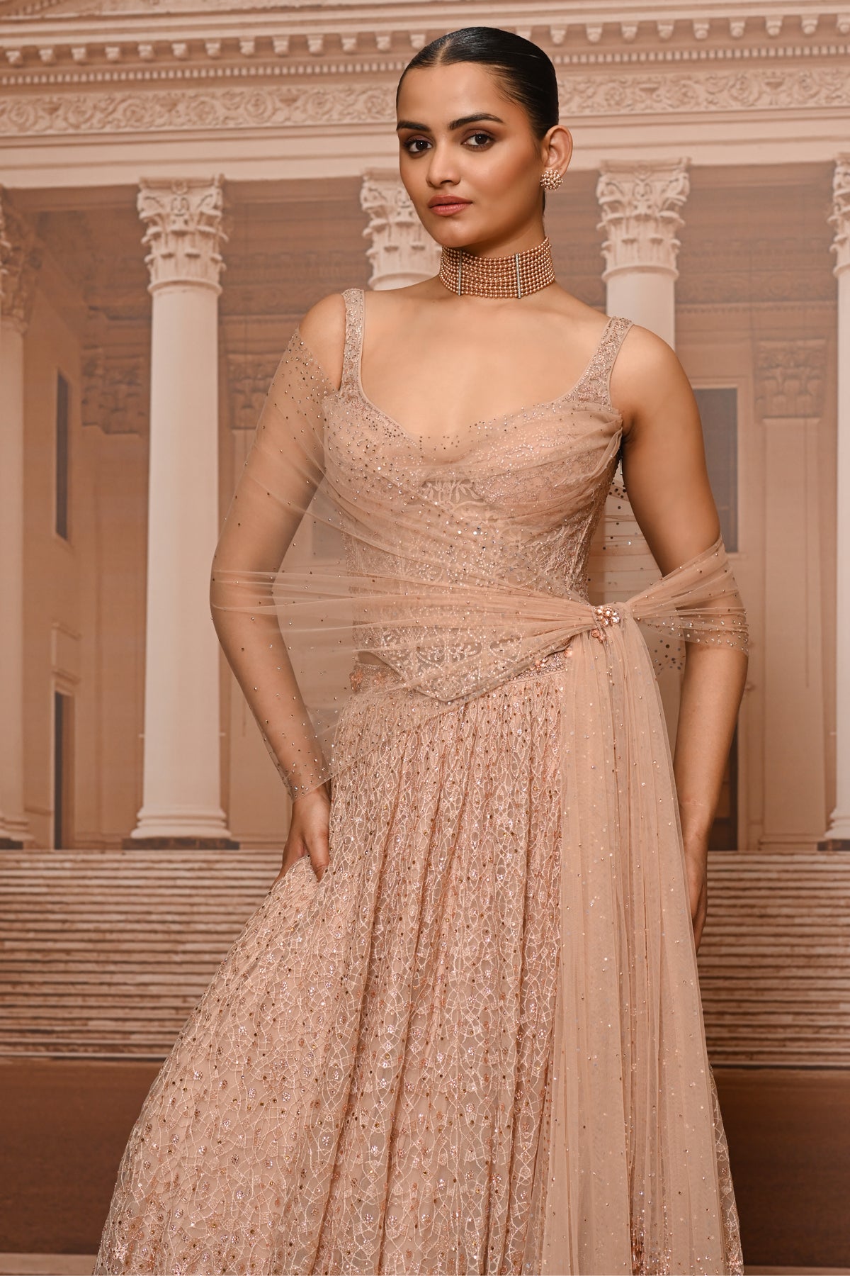 Ever Bloom Thread And Crystal Embroidered Lehenga