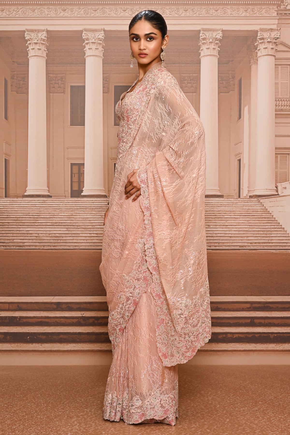 Ever Bloom Lace Embroidered Saree
