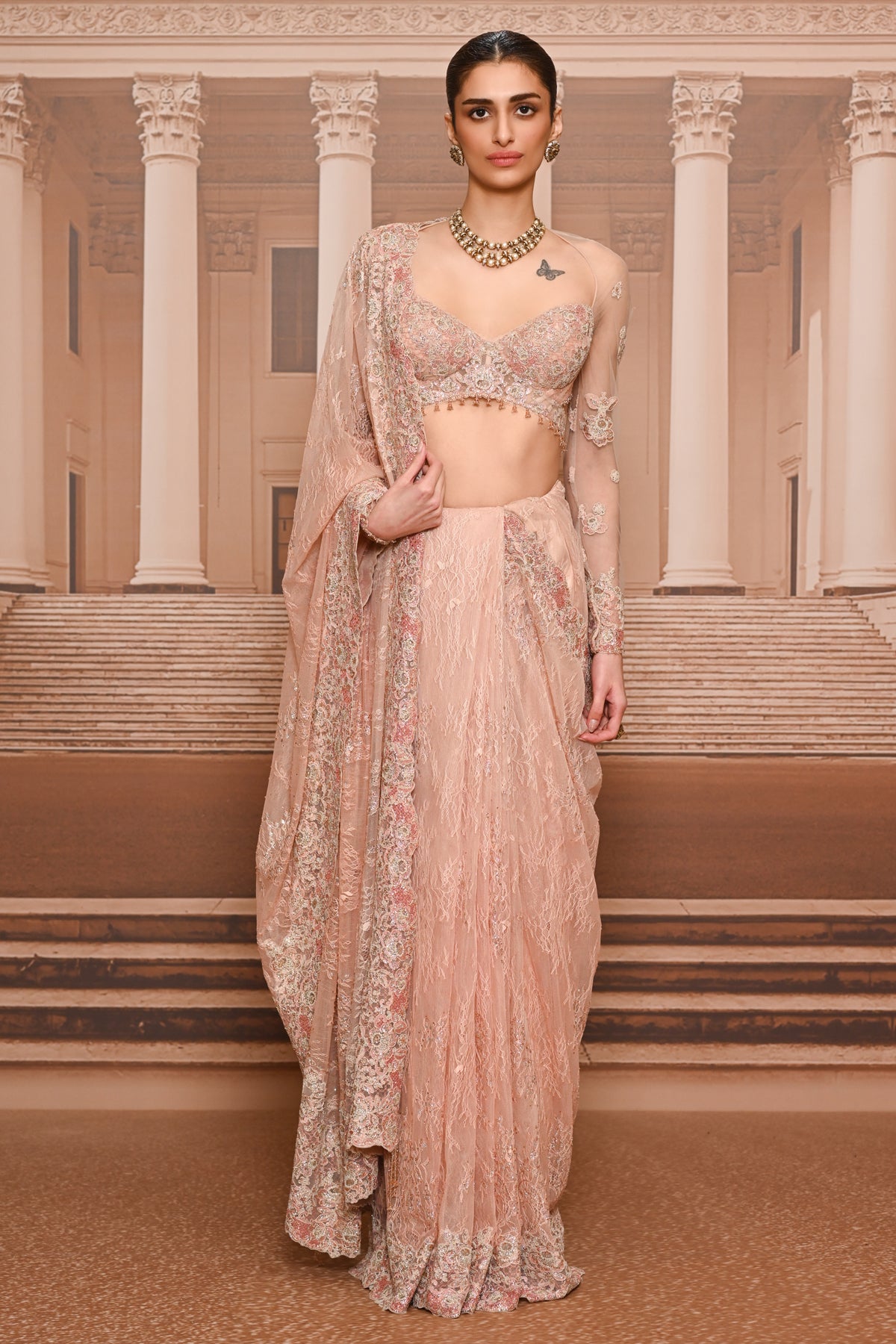 Ever Bloom Lace Embroidered Saree