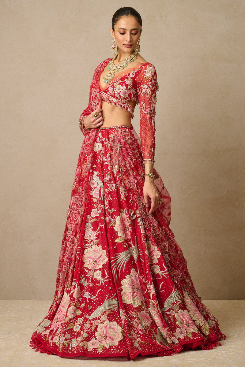 Lehenga, Blouse, Dupatta, Veil