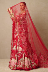 Lehenga, Blouse, Dupatta, Veil