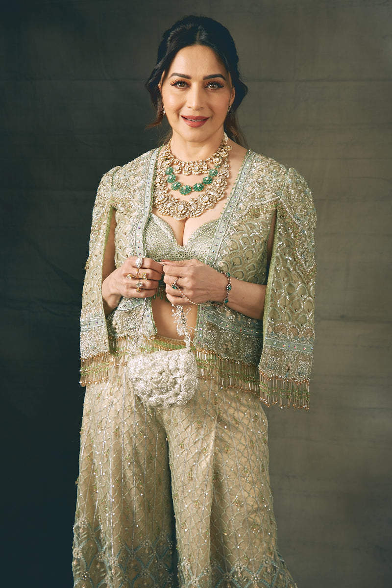Madhuri Dixit Nene In Gilet, Bustier, and Trouser
