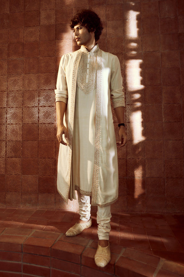 Ivory And Gold Kurta