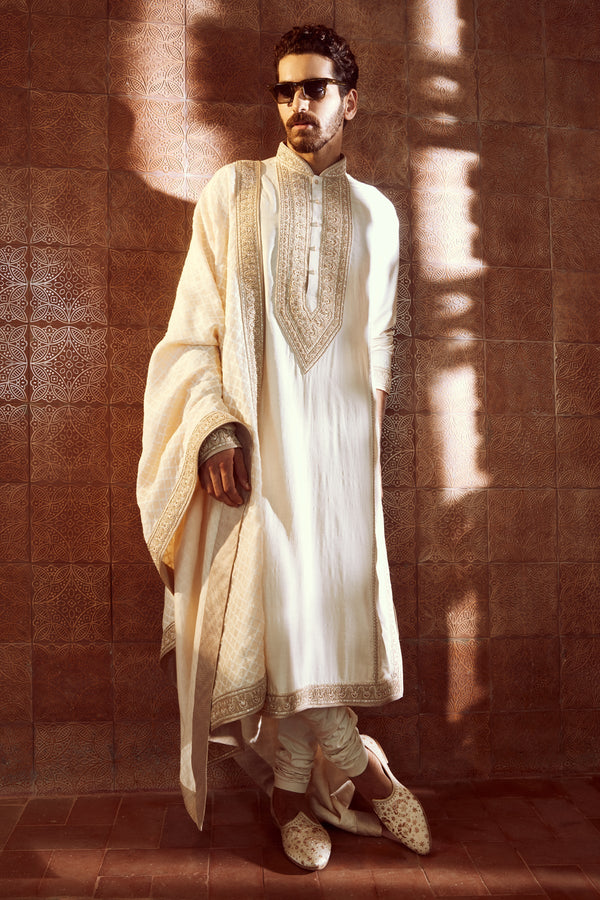 Textured Ivory Kurta