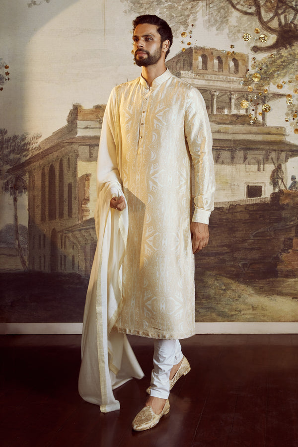 Gold Printed Kurta