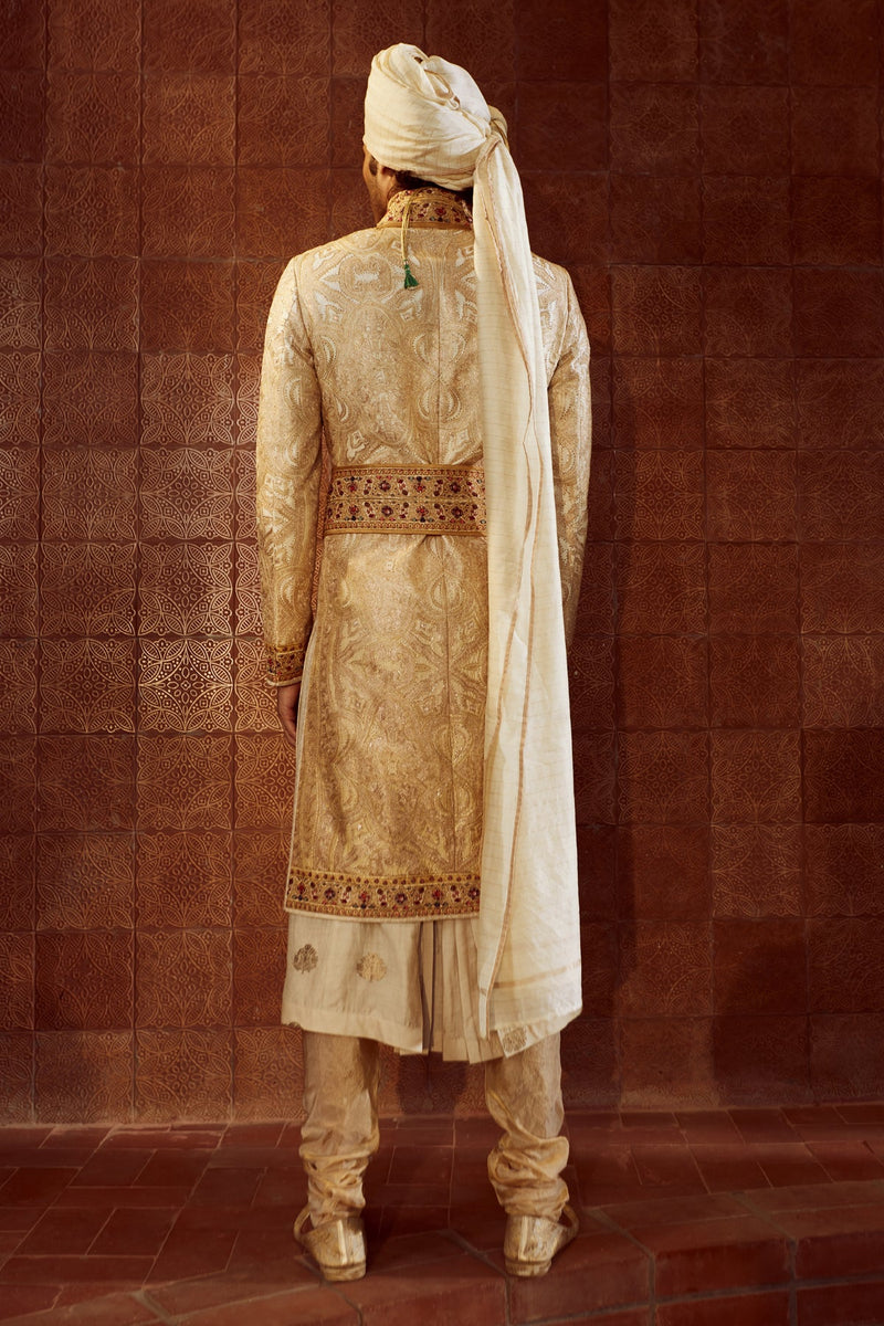 Gold Printed Sherwani