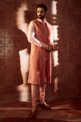 Pink Sleeveless Sherwani