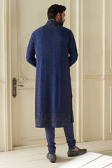 Navy Silk Kurta