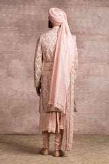 Silk Sherwani With Zardozi And Dori Work