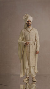 Sherwani-Kurta-Salwar-Kamarbandh-Stole-Safa-Jutti Fabric