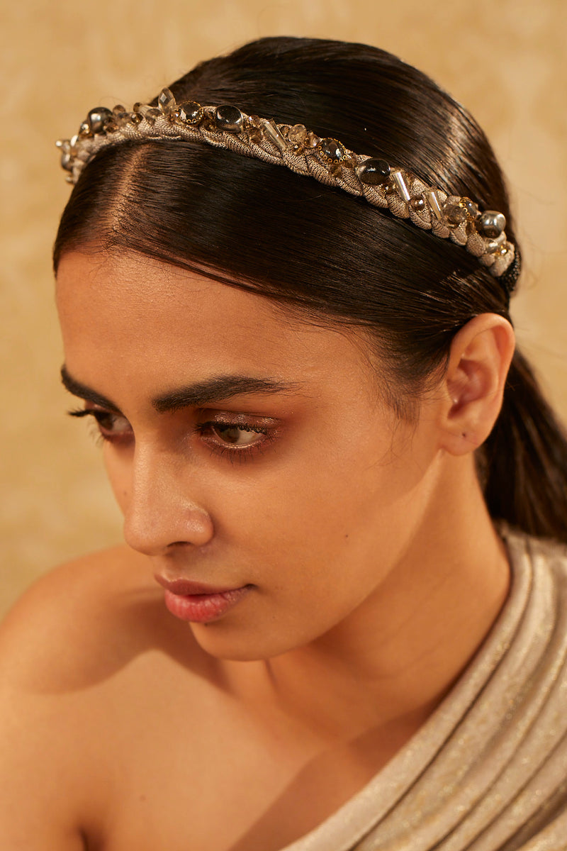 headband with beads and crystals