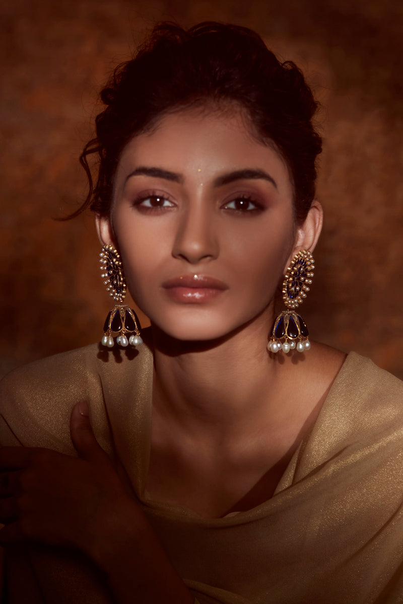 Ethnic Egyptian Silver Alloy Tassel Colorful Jhumka Earrings – Neshe Fashion  Jewelry